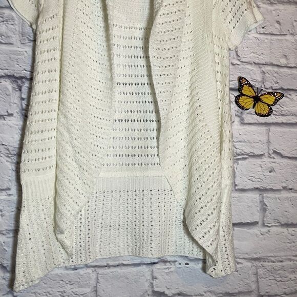 GUILTY Open Cocoon Pointelle Knit Cardigan Size Small - Picture 3 of 7